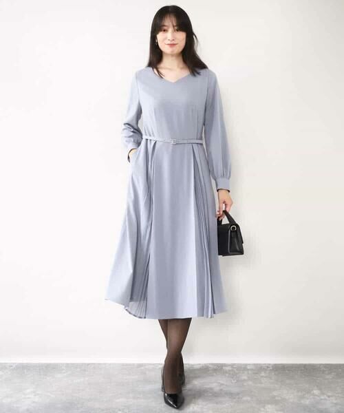 OFUON / オフオン ロング・マキシ丈ワンピース | シフォンプリーツデザインワンピース/洗える/WEB限定サイズあり | 詳細14