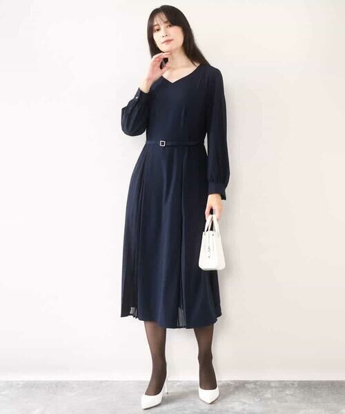 OFUON / オフオン ロング・マキシ丈ワンピース | シフォンプリーツデザインワンピース/洗える/WEB限定サイズあり | 詳細2