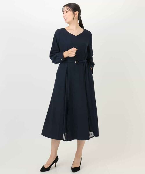 OFUON / オフオン ロング・マキシ丈ワンピース | シフォンプリーツデザインワンピース/洗える/WEB限定サイズあり | 詳細27