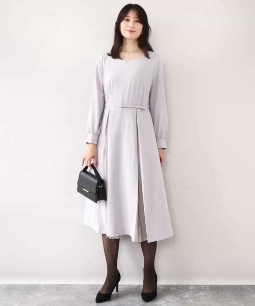 OFUON / オフオン ロング・マキシ丈ワンピース | シフォンプリーツデザインワンピース/洗える/WEB限定サイズあり | 詳細6