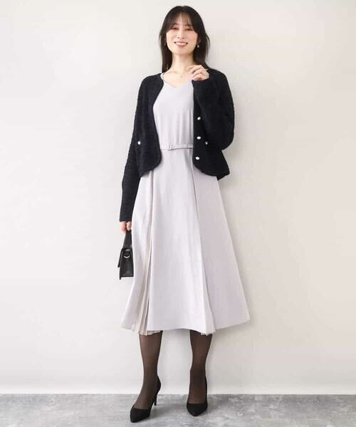 OFUON / オフオン ロング・マキシ丈ワンピース | シフォンプリーツデザインワンピース/洗える/WEB限定サイズあり | 詳細8