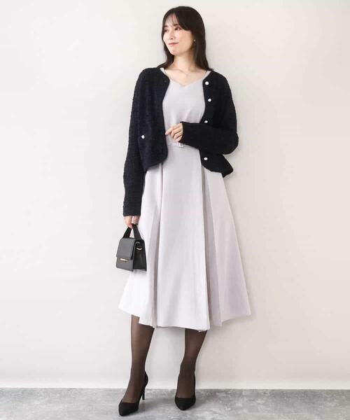 OFUON / オフオン ロング・マキシ丈ワンピース | シフォンプリーツデザインワンピース/洗える/WEB限定サイズあり | 詳細9