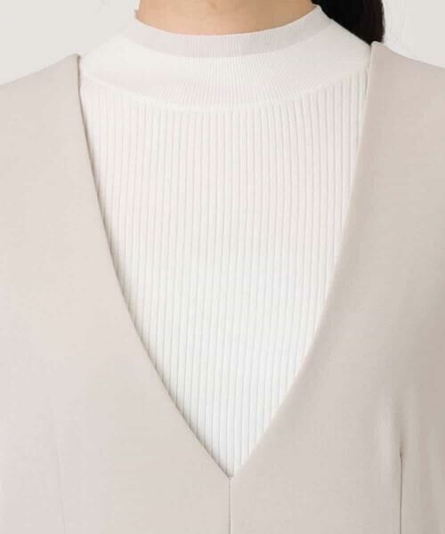 OFUON / オフオン ロング・マキシ丈ワンピース | サイドパール調釦デザインVネックジャンパースカート/洗える/WEB限定サイズあり | 詳細17