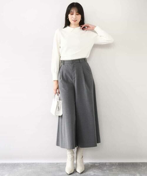 OFUON / オフオン ニット・セーター | パール調ビーズ衿付きハイゲージニット/洗える | 詳細15