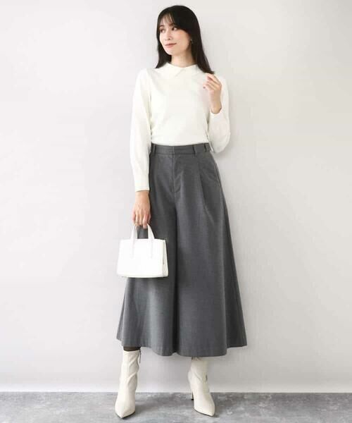 OFUON / オフオン ニット・セーター | パール調ビーズ衿付きハイゲージニット/洗える | 詳細16