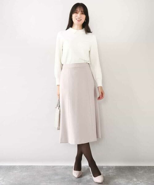 OFUON / オフオン ニット・セーター | パール調ビーズ衿付きハイゲージニット/洗える | 詳細7