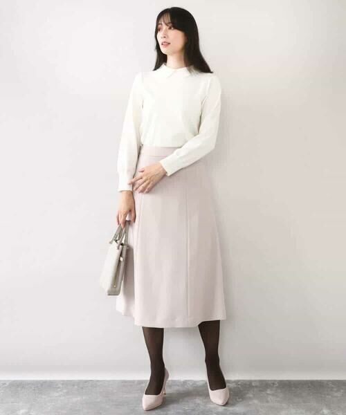 OFUON / オフオン ニット・セーター | パール調ビーズ衿付きハイゲージニット/洗える | 詳細8