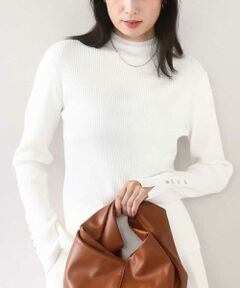 OFUON / オフオン ニット・セーター | シアー切替えモックネックリブニット/洗える/WEB限定サイズあり