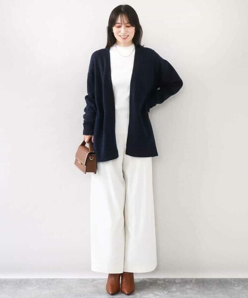 OFUON / オフオン ニット・セーター | シアー切替えモックネックリブニット/洗える/WEB限定サイズあり | 詳細10