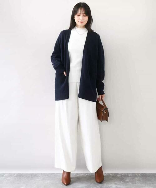 OFUON / オフオン ニット・セーター | シアー切替えモックネックリブニット/洗える/WEB限定サイズあり | 詳細12