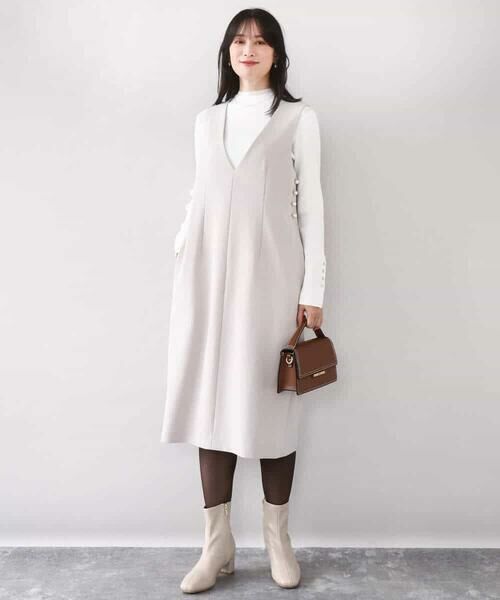 OFUON / オフオン ニット・セーター | シアー切替えモックネックリブニット/洗える/WEB限定サイズあり | 詳細15