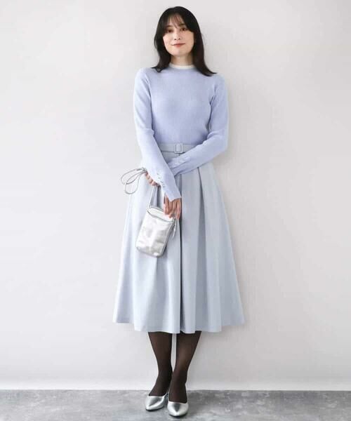 OFUON / オフオン ニット・セーター | シアー切替えモックネックリブニット/洗える/WEB限定サイズあり | 詳細23