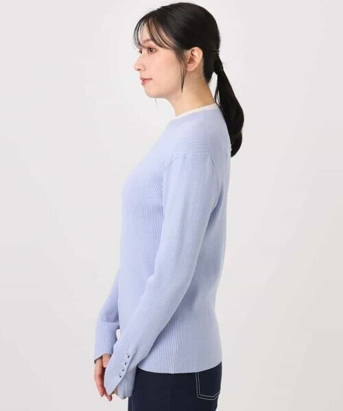 OFUON / オフオン ニット・セーター | シアー切替えモックネックリブニット/洗える/WEB限定サイズあり | 詳細27