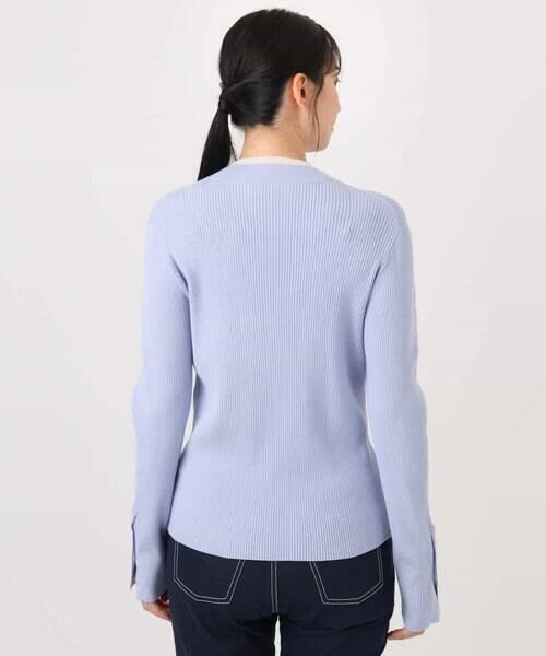 OFUON / オフオン ニット・セーター | シアー切替えモックネックリブニット/洗える/WEB限定サイズあり | 詳細28