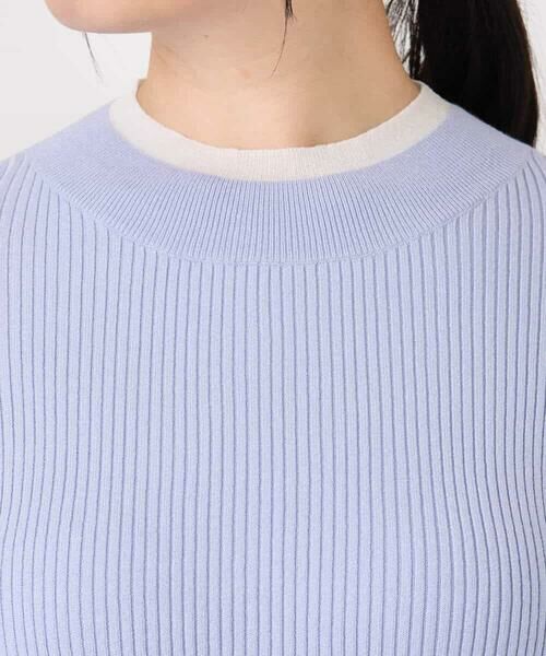OFUON / オフオン ニット・セーター | シアー切替えモックネックリブニット/洗える/WEB限定サイズあり | 詳細29