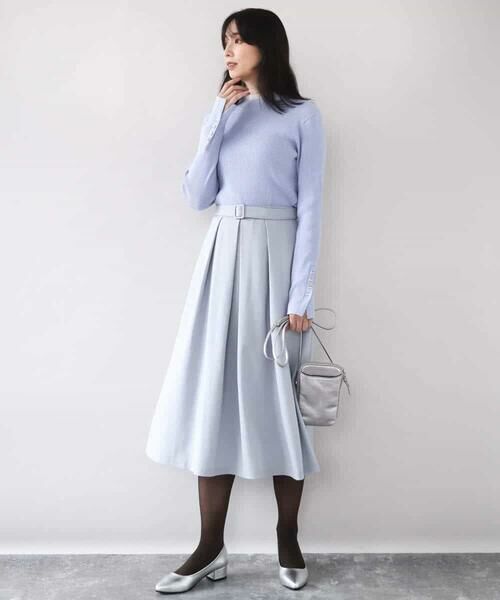 OFUON / オフオン ロング・マキシ丈スカート | タックフレアースカート/洗える | 詳細5