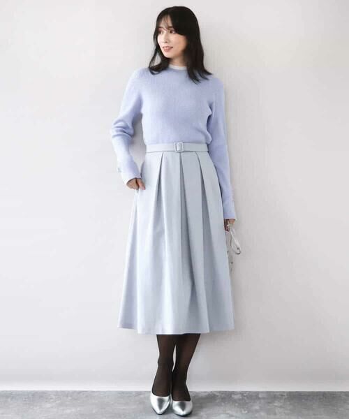 OFUON / オフオン ロング・マキシ丈スカート | タックフレアースカート/洗える | 詳細6