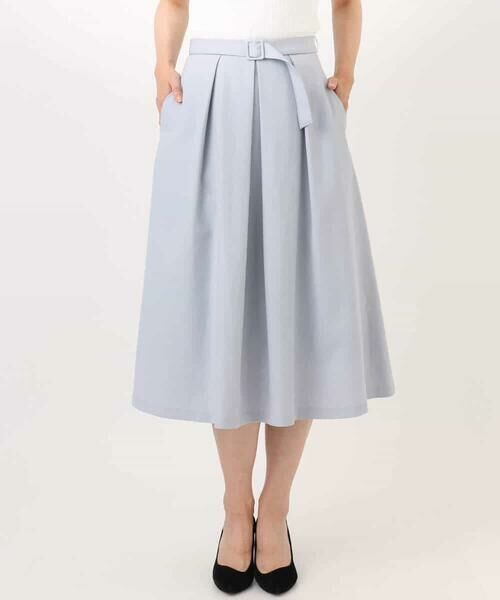 OFUON / オフオン ロング・マキシ丈スカート | タックフレアースカート/洗える | 詳細8