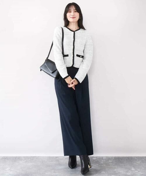 OFUON / オフオン カーディガン・ボレロ | ラメ入りツイードニットジャケット/洗える/WEB限定サイズあり | 詳細10