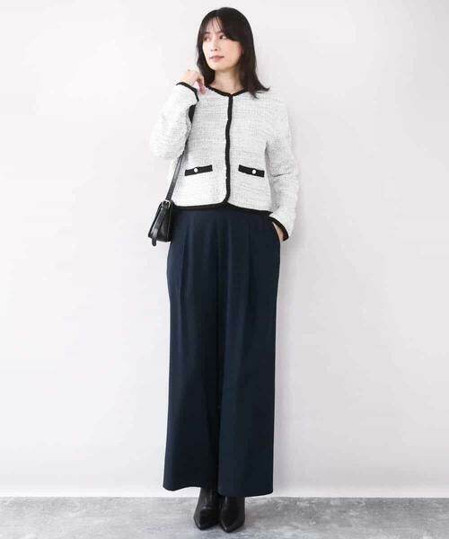 OFUON / オフオン カーディガン・ボレロ | ラメ入りツイードニットジャケット/洗える/WEB限定サイズあり | 詳細12