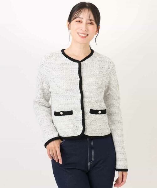 OFUON / オフオン カーディガン・ボレロ | ラメ入りツイードニットジャケット/洗える/WEB限定サイズあり | 詳細17
