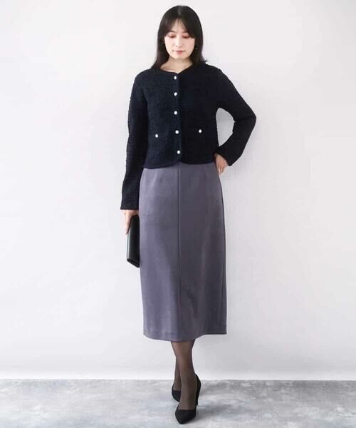 OFUON / オフオン カーディガン・ボレロ | ラメ入りツイードニットジャケット/洗える/WEB限定サイズあり | 詳細3