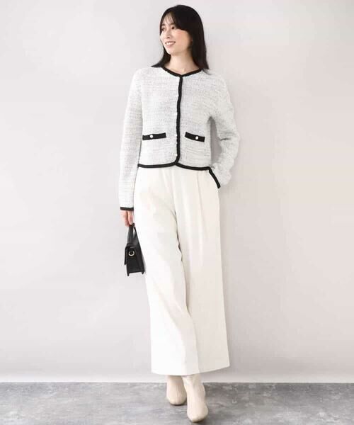 OFUON / オフオン カーディガン・ボレロ | ラメ入りツイードニットジャケット/洗える/WEB限定サイズあり | 詳細8