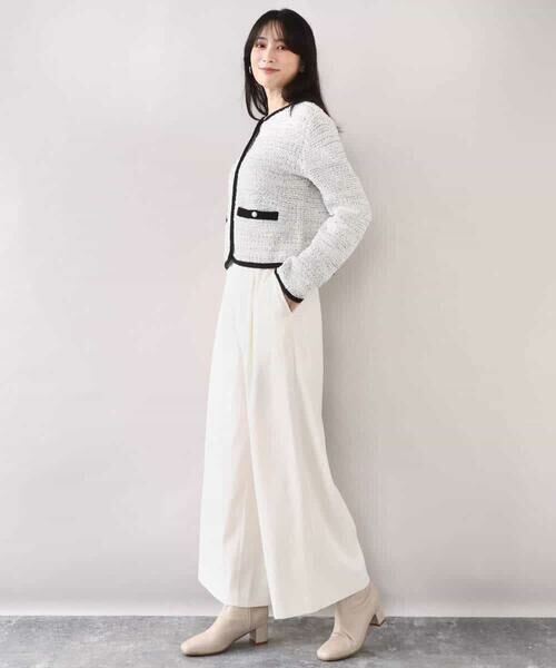 OFUON / オフオン カーディガン・ボレロ | ラメ入りツイードニットジャケット/洗える/WEB限定サイズあり | 詳細9