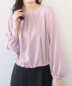 OFUON / オフオン シャツ・ブラウス | タックデザインジョーゼットブラウス(長袖)/UVカット/接触冷感/洗える