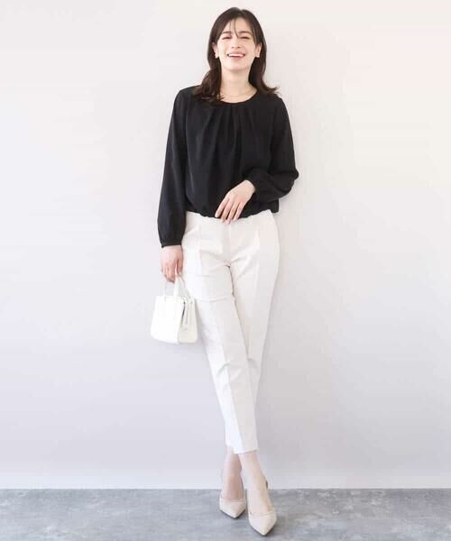 OFUON / オフオン シャツ・ブラウス | タックデザインジョーゼットブラウス(長袖)/UVカット/接触冷感/洗える | 詳細12