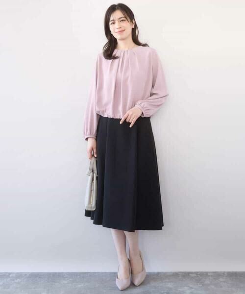 OFUON / オフオン シャツ・ブラウス | タックデザインジョーゼットブラウス(長袖)/UVカット/接触冷感/洗える | 詳細16