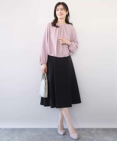 OFUON / オフオン シャツ・ブラウス | タックデザインジョーゼットブラウス(長袖)/UVカット/接触冷感/洗える | 詳細17