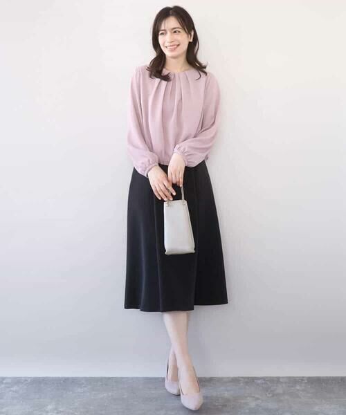 OFUON / オフオン シャツ・ブラウス | タックデザインジョーゼットブラウス(長袖)/UVカット/接触冷感/洗える | 詳細18