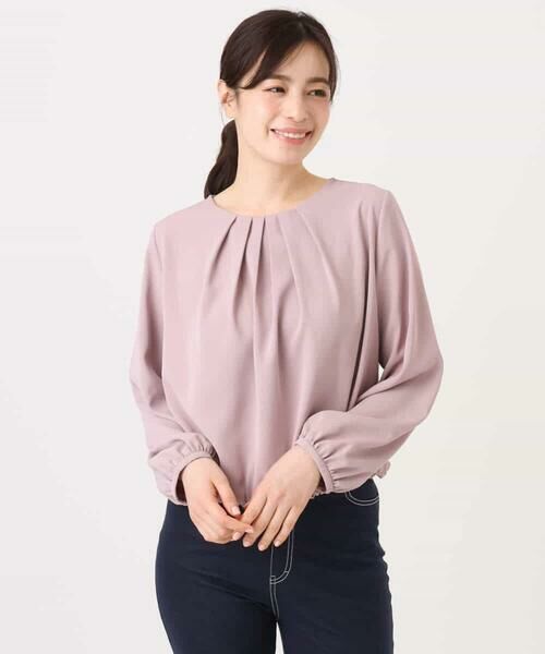 OFUON / オフオン シャツ・ブラウス | タックデザインジョーゼットブラウス(長袖)/UVカット/接触冷感/洗える | 詳細19