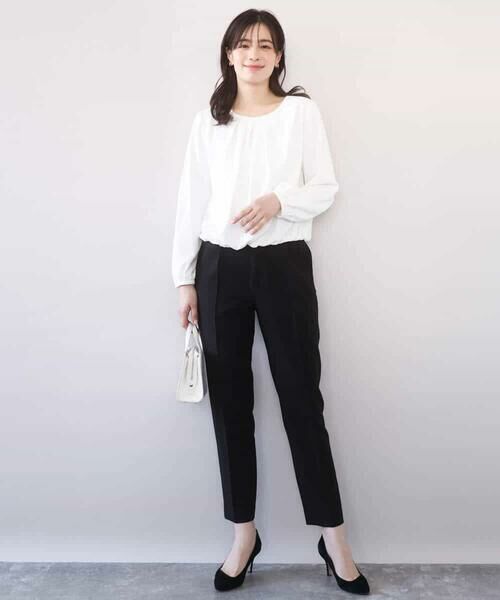 OFUON / オフオン シャツ・ブラウス | タックデザインジョーゼットブラウス(長袖)/UVカット/接触冷感/洗える | 詳細3