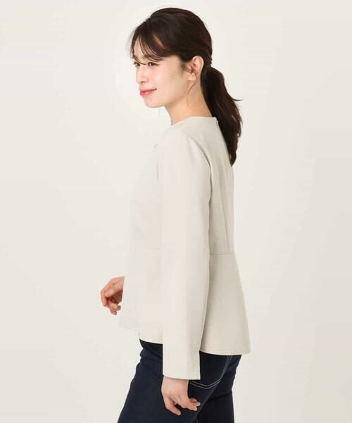 OFUON / オフオン シャツ・ブラウス | ダブルクロス ペプラムブラウス/洗える/WEB限定サイズあり | 詳細1