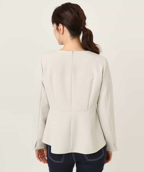 OFUON / オフオン シャツ・ブラウス | ダブルクロス ペプラムブラウス/洗える/WEB限定サイズあり | 詳細2