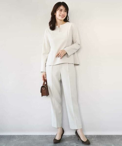 OFUON / オフオン シャツ・ブラウス | ダブルクロス ペプラムブラウス/洗える/WEB限定サイズあり | 詳細22