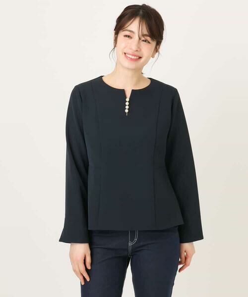 OFUON / オフオン シャツ・ブラウス | ダブルクロス ペプラムブラウス/洗える/WEB限定サイズあり | 詳細9