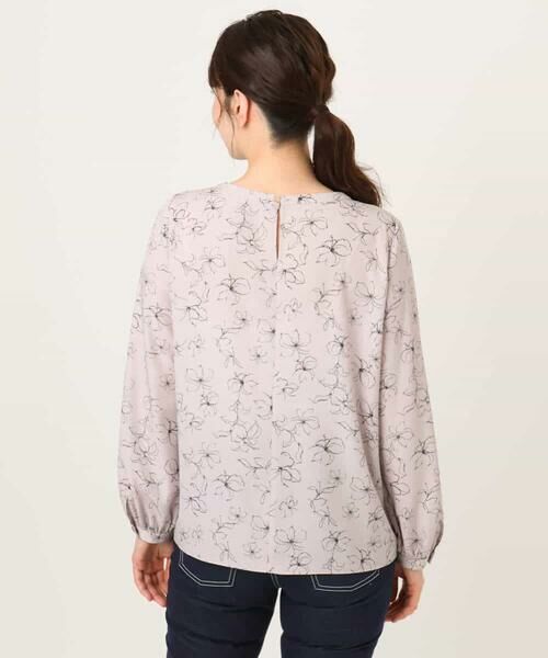 OFUON / オフオン シャツ・ブラウス | ラインフラワーボウタイ風ブラウス/洗える | 詳細17