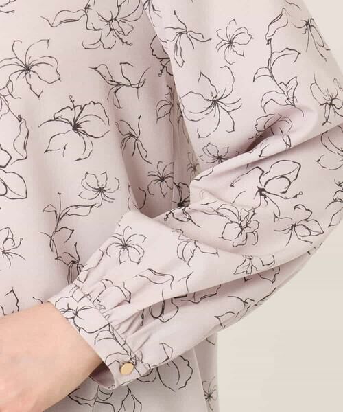 OFUON / オフオン シャツ・ブラウス | ラインフラワーボウタイ風ブラウス/洗える | 詳細20