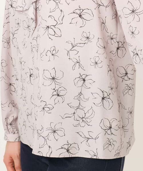 OFUON / オフオン シャツ・ブラウス | ラインフラワーボウタイ風ブラウス/洗える | 詳細21