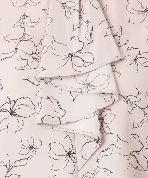 OFUON / オフオン シャツ・ブラウス | ラインフラワーボウタイ風ブラウス/洗える | 詳細22