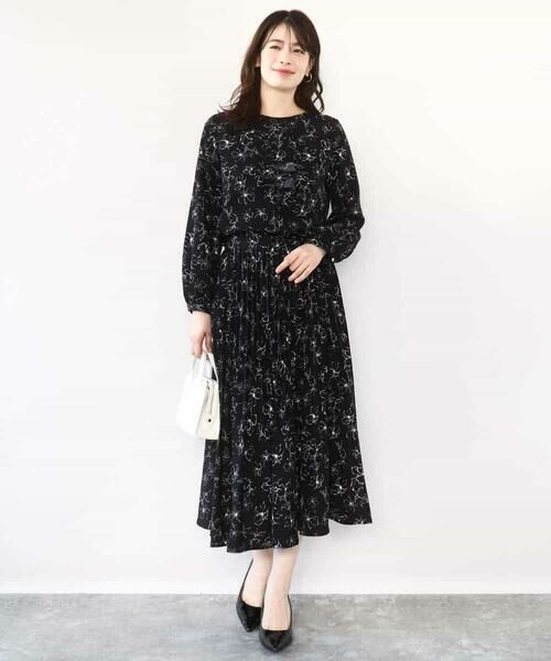 OFUON / オフオン シャツ・ブラウス | ラインフラワーボウタイ風ブラウス/洗える | 詳細5