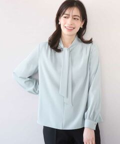 OFUON / オフオン シャツ・ブラウス | スムースジョーゼットボウブラウス/洗える/WEB限定サイズあり