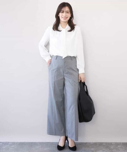 OFUON / オフオン シャツ・ブラウス | スムースジョーゼットボウブラウス/洗える/WEB限定サイズあり | 詳細14