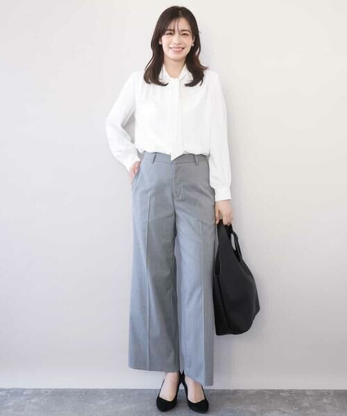 OFUON / オフオン シャツ・ブラウス | スムースジョーゼットボウブラウス/洗える/WEB限定サイズあり | 詳細28