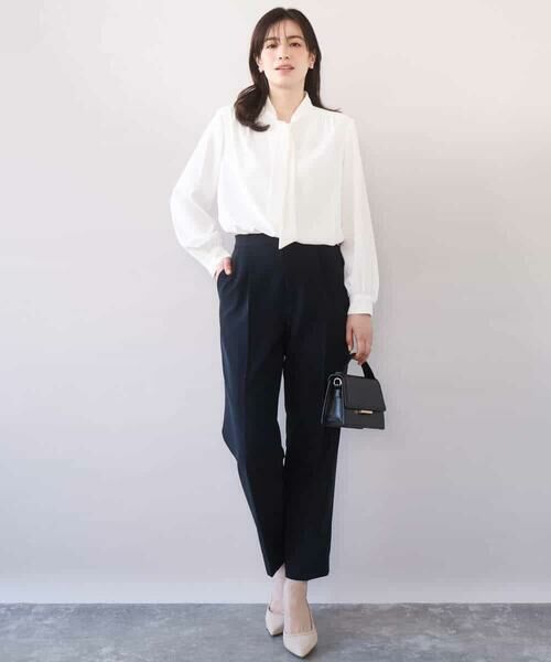 OFUON / オフオン シャツ・ブラウス | スムースジョーゼットボウブラウス/洗える/WEB限定サイズあり | 詳細3