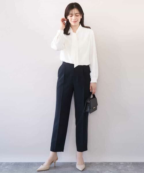 OFUON / オフオン シャツ・ブラウス | スムースジョーゼットボウブラウス/洗える/WEB限定サイズあり | 詳細4