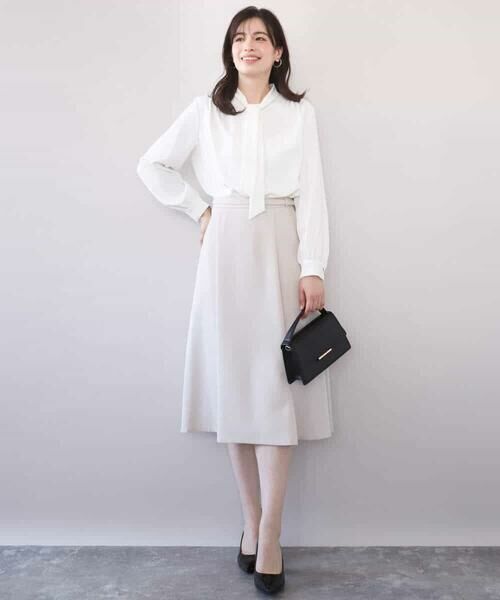 OFUON / オフオン シャツ・ブラウス | スムースジョーゼットボウブラウス/洗える/WEB限定サイズあり | 詳細7